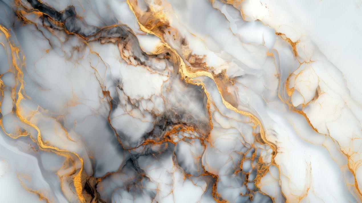 Weiße und goldene Marmorstruktur als luxuriöse Rückwand Dusche – ideal für moderne Bäder